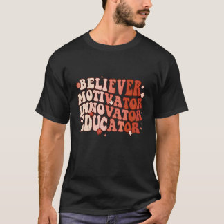 Camiseta Creyente Motivador Innovador Educador Retro Maestr
