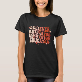 Camiseta Creyente Motivador Innovador Educador Retro Maestr