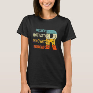 Camiseta Creyente Motivador Innovador Educador Retro Vintag