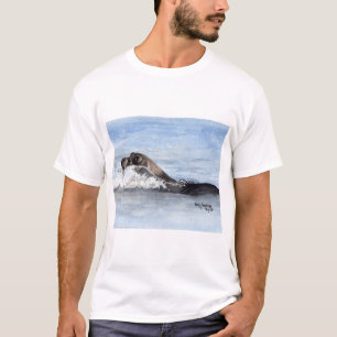 Camiseta Cría de foca de la natación, acuarela
