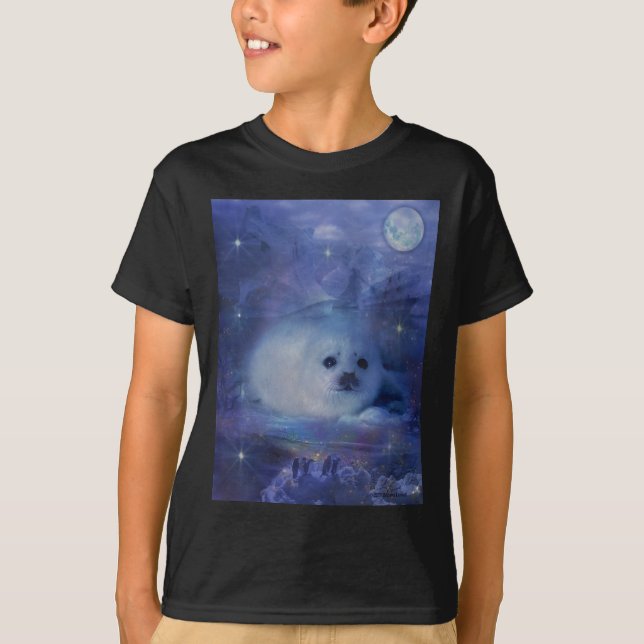 Camiseta Cría de foca en el hielo - paisaje marino hermoso (Anverso)