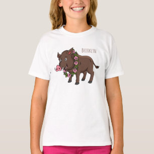 Camiseta Cría de jabalí y flores de personalizado
