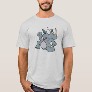 Camiseta cría de rinoceronte corriendo asustada