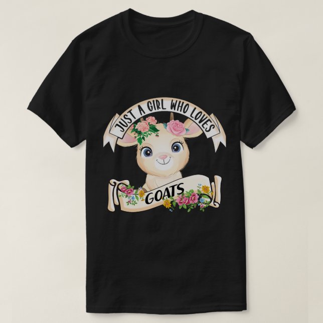 Camiseta Cría divertida Sólo un Chica que ama a las cabras  (Diseño del anverso)