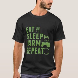 Camiseta Cría Granja de Sueño Repita Granjero Cultivando 