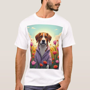 Camiseta Cría morada en flor