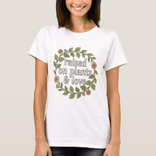 Camiseta Criada en Plantas y Amor Corona Botánica Retro T