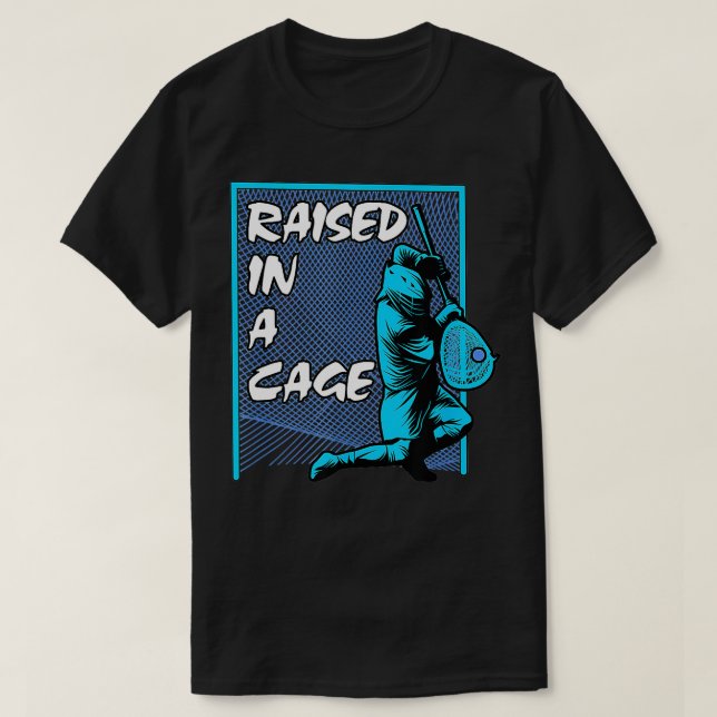 Camiseta Criada En Una Jaula Lacrosse Lax Goalie (Diseño del anverso)