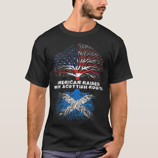 Camiseta Criada estadounidense con Escocia Roots (Anverso)