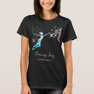 Camiseta Criada Limpiando Casa Brillante Hada holográfica