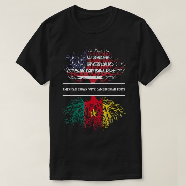 Camiseta Criado en Estados Unidos con Raíces Camerunesas  B (Diseño del anverso)