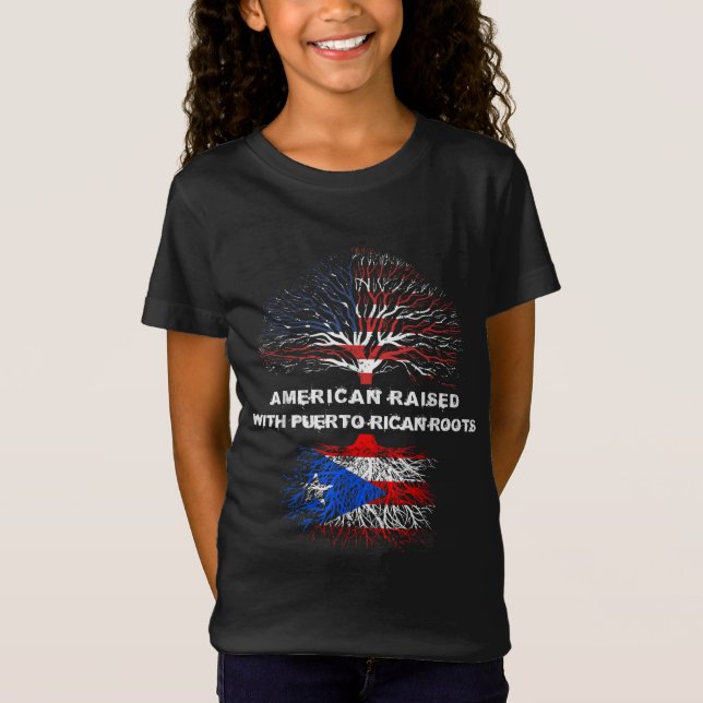 Camiseta Criado estadounidense con raíces puertorriqueñas e (Anverso)