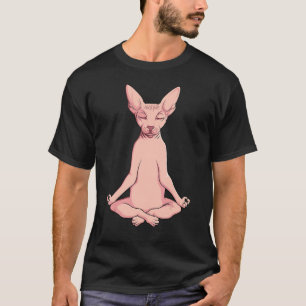 Camiseta Criador de Gato Sphynx Yoga Meditación Sin Pelo Ma