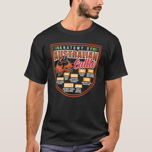 Camiseta Criadores de raza Blue Heeler de anatomía de ganad (Anverso)