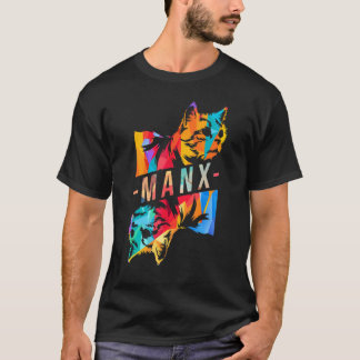Camiseta Criadores de raza de gato Manx colorido sin cola