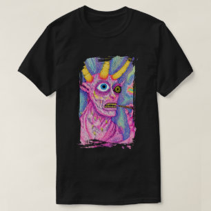 Camiseta Criatura con cuernos y algo en su boca
