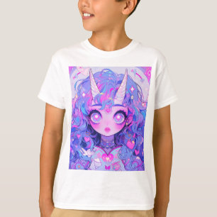 Camiseta Criatura de Anime de Unicornio Mágico Fantástico C