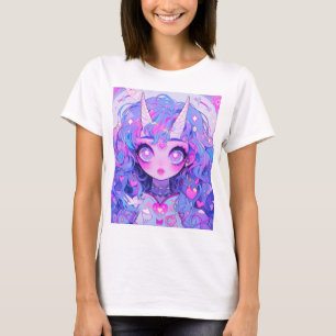 Camiseta Criatura de Anime de Unicornio Mágico Fantástico C