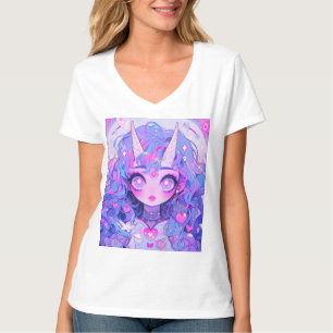 Camiseta Criatura de Anime de Unicornio Mágico Fantástico C