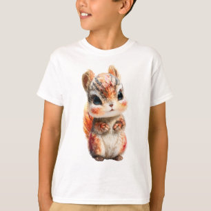 Camiseta Criatura de Ardilla Listada Pintada Adorablemente 