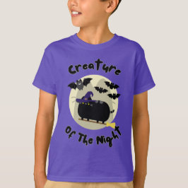 Camiseta Criatura de la pintura de un gato brujo de Hallowe