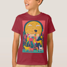 Camiseta "Criatura divertida: Tee de niños de marrón"
