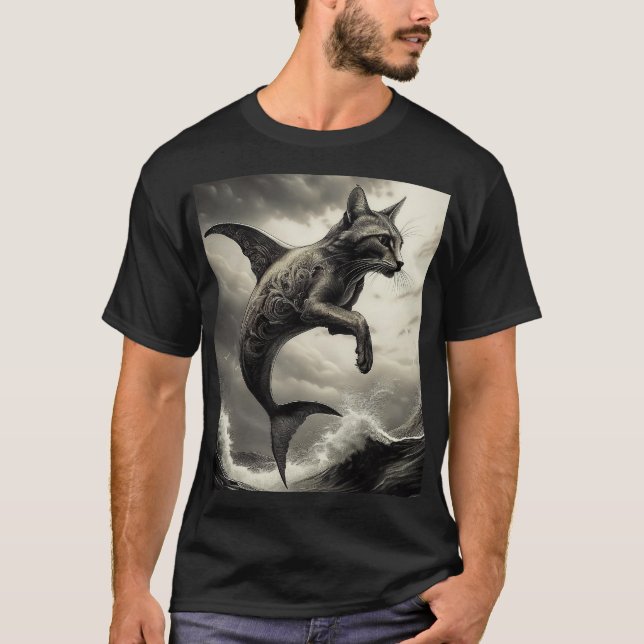 Camiseta Criatura mítica de peces de gato (Anverso)