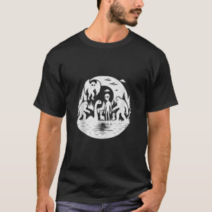 Camiseta Criaturas Cripticas Bigfoot Mothman Loch Ness Mons