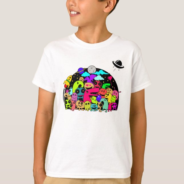 Camiseta Criaturas de monstruos alienígenas en el diseño de (Anverso)