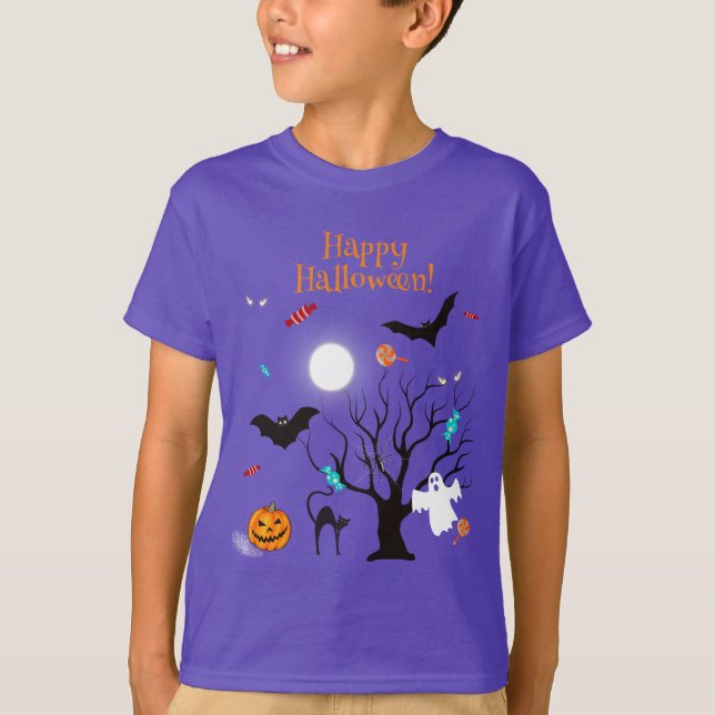 Camiseta Criaturas divertidas de Halloween y caramelos (Anverso)
