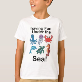 Camiseta Criaturas Marinas Divirtiéndose Bajo El Mar Cumple
