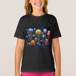Camiseta Criaturas marinas fantásticas con colores vivos