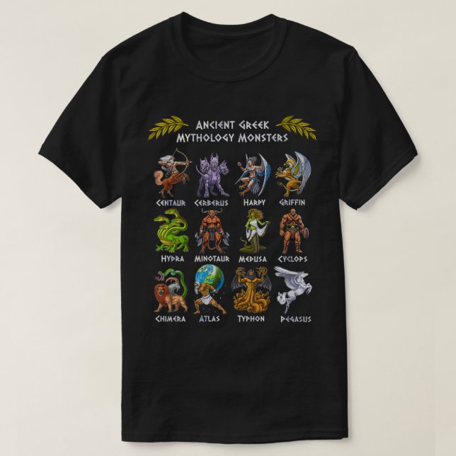 Camiseta Criaturas míticas de mitología griega antiguas  (Diseño del anverso)