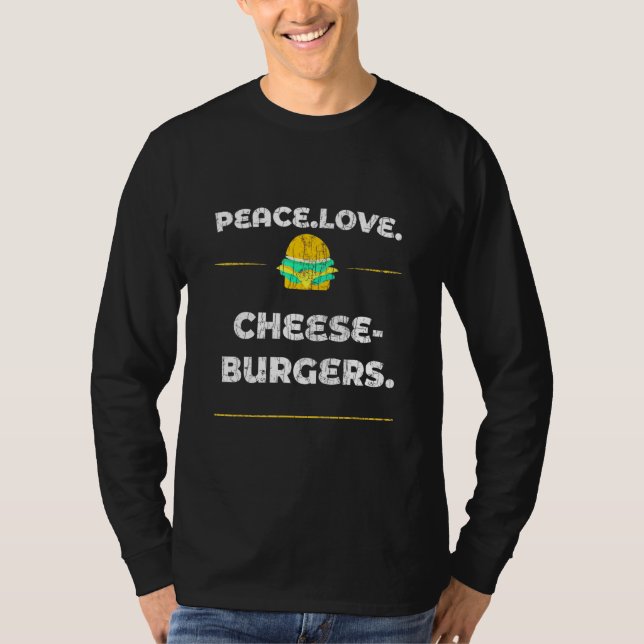 Camiseta Cric de amor por la paz Cheeseburger Hamburger Grá (Anverso)