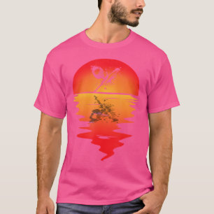 Camiseta Cricket Bat Sunset Cricket Jugador de Cricket