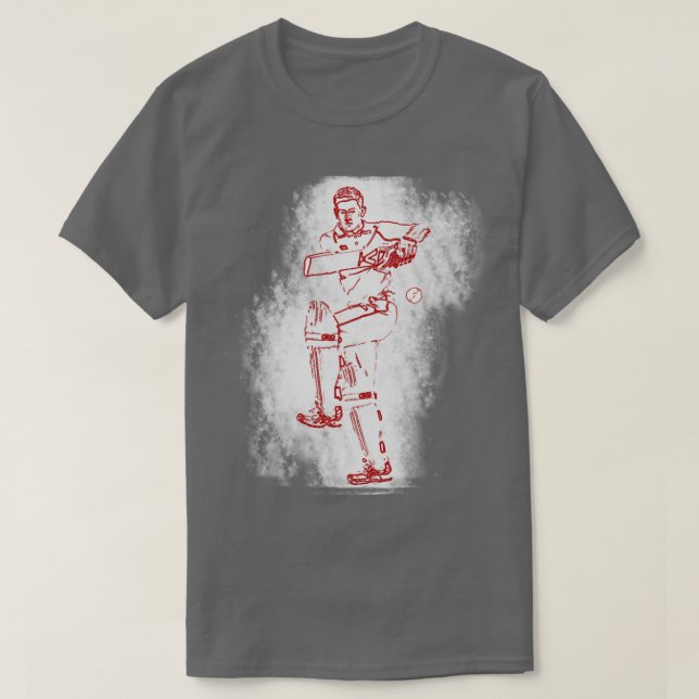 Camiseta Cricket bateador Art j5 (Diseño del anverso)