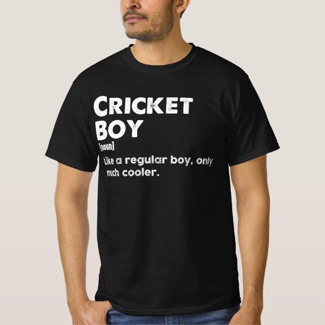 Camiseta Cricket Boy divertida definición del amante del cr (Anverso)