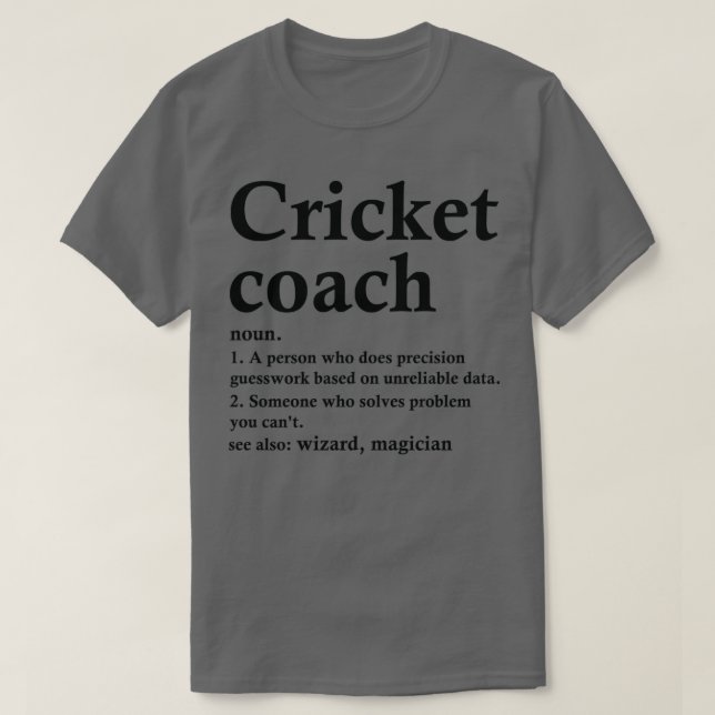 Camiseta Cricket Coach Definition Funny Cricketer Occupatio (Diseño del anverso)