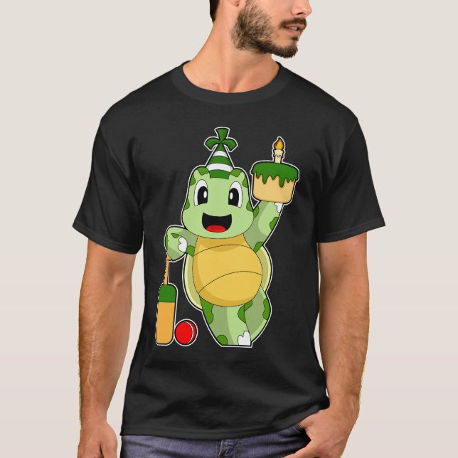 Camiseta Cricket de cumpleaños de la tortuga (Anverso)