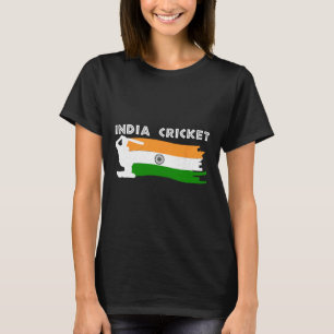 Camiseta Cricket de India con bandera india 