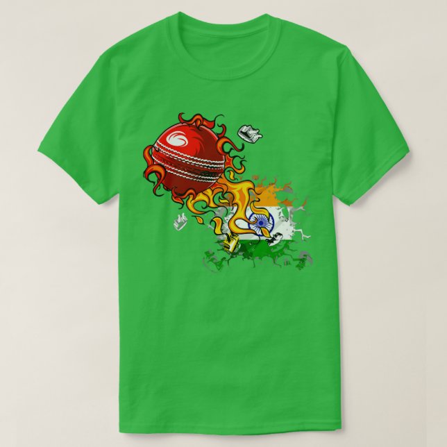 Camiseta Cricket de la India (Diseño del anverso)