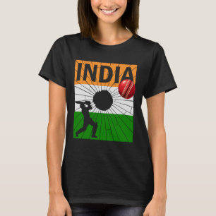 Camiseta Cricket de la India con pincelada de la bandera in