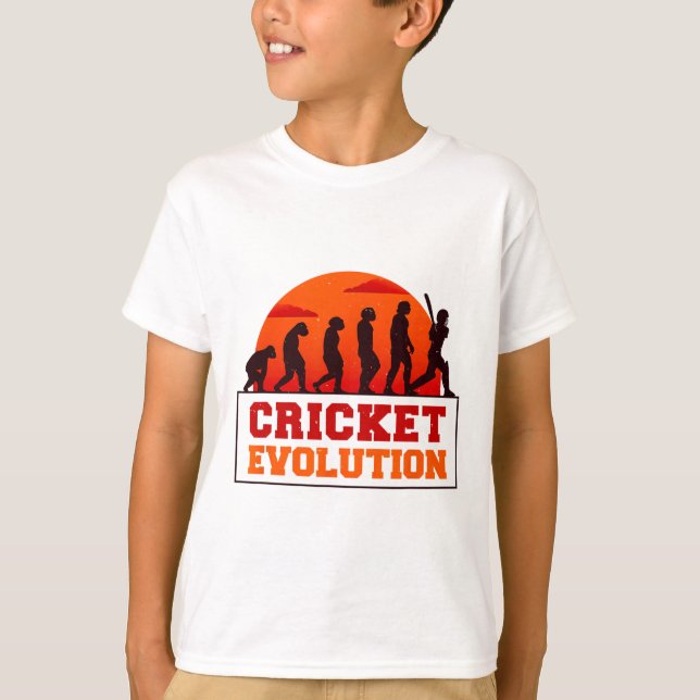 Camiseta Cricket Evolutionn Funny Sport Fan Cricketer Novel (Anverso)