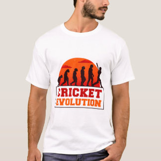 Camiseta Cricket Evolutionn Funny Sport Fan Cricketer Novel