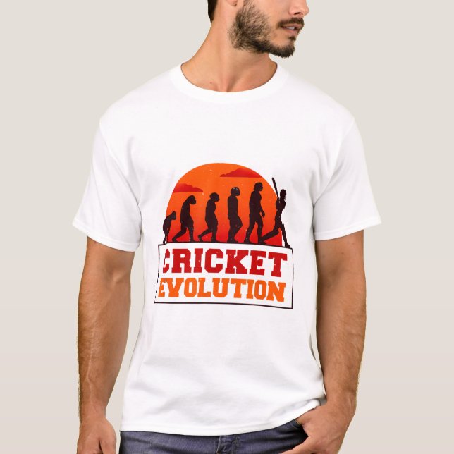 Camiseta Cricket Evolutionn Funny Sport Fan Cricketer Novel (Anverso)