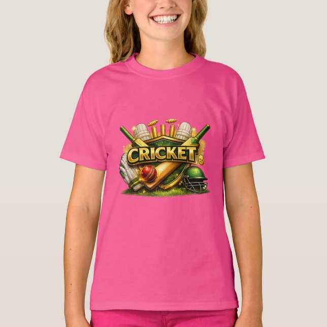 Camiseta Cricket Gold Emblem Sport Inspired Girls Tee (Anverso)