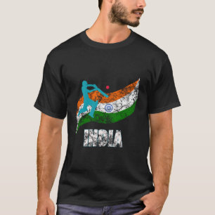 Camiseta Cricket indio con bandera de la India