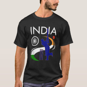 Camiseta Cricket indio con la bandera india golpea a Shir
