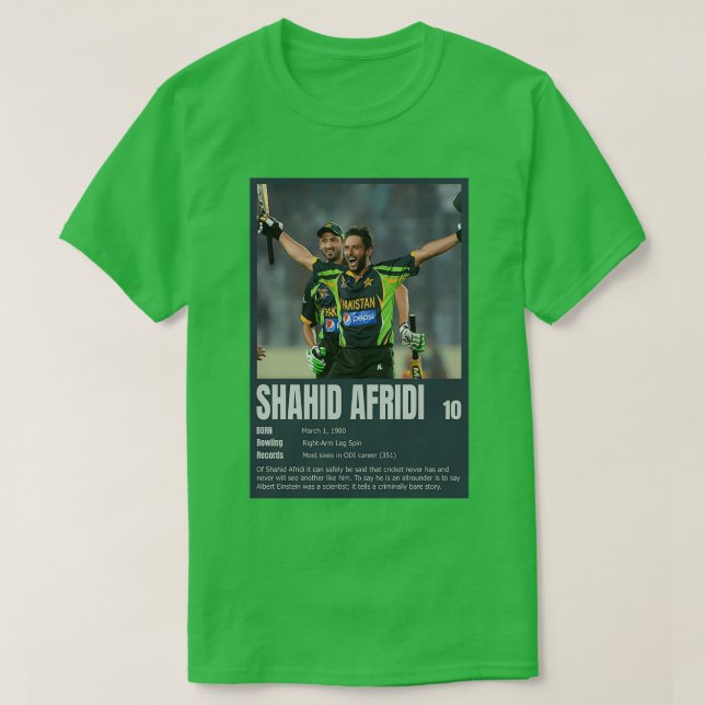 Camiseta Cricket pakistaní Shahid Afridi (Diseño del anverso)