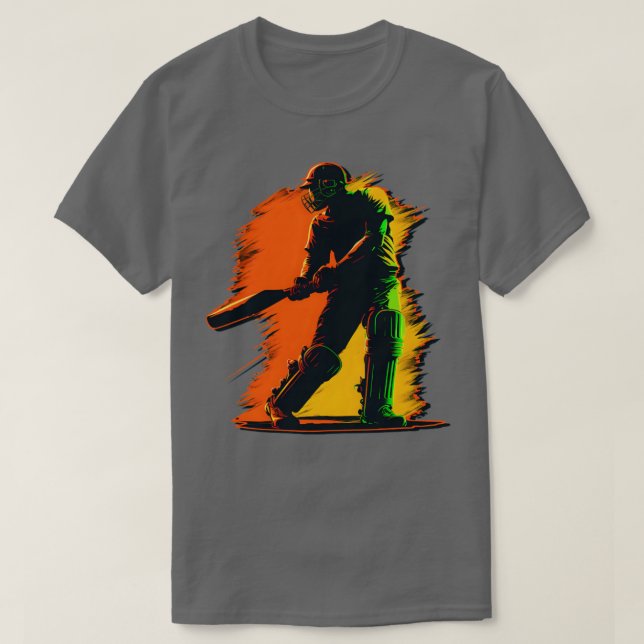 Camiseta Cricket Player Colorfull Player Bat Helmet (Diseño del anverso)